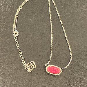 Elisa Gold Pendant Necklace in Red Illusion